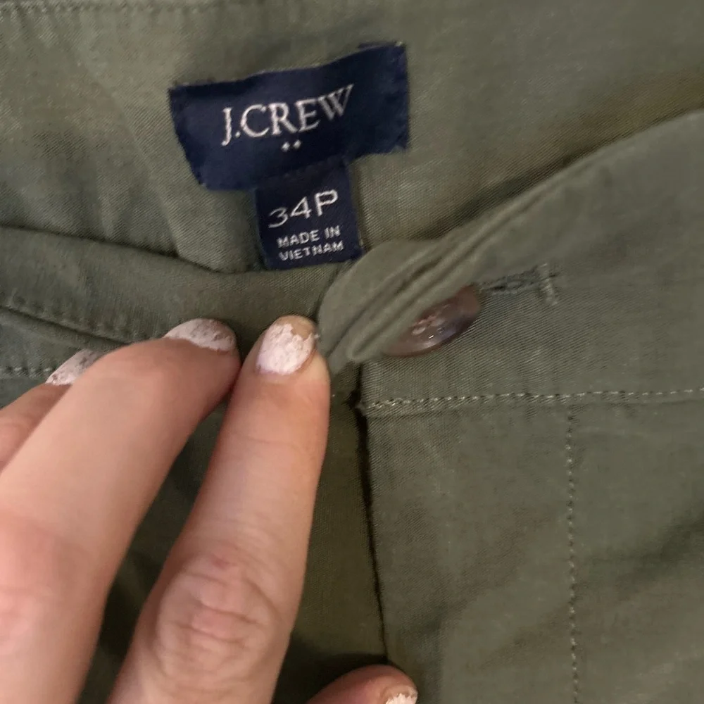 J.Crew Tall camp-pocket wide-leg pant Olive Green Size 34P